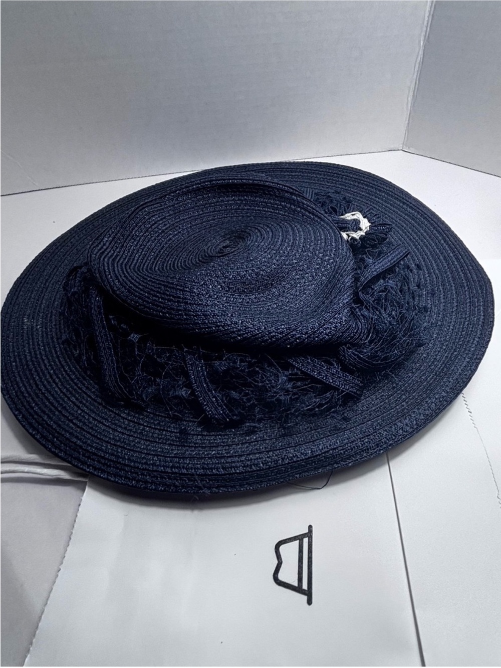 Vintage Christian Dior
Chapeaux Navy Straw Wide
Brim Hat 1960s Paris New York - Picture 7 of 7
